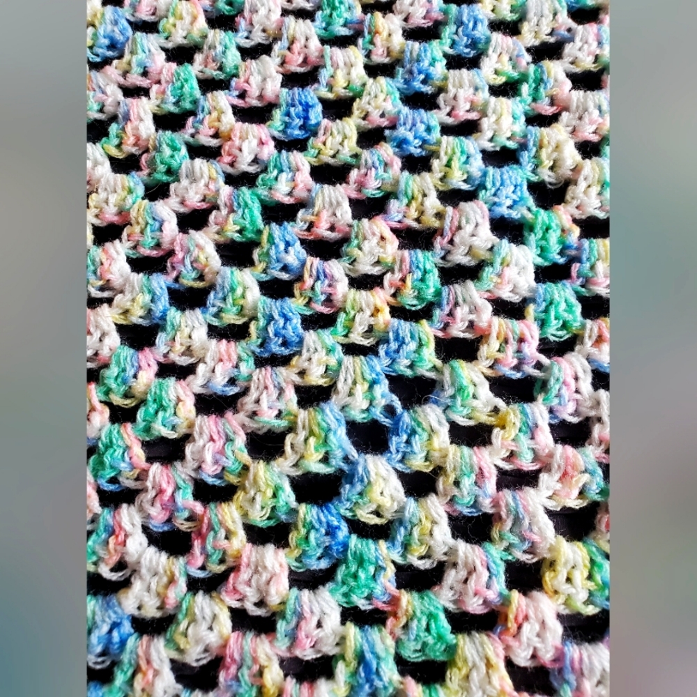 Hand Crocheted Unisex Baby Blanket Approx. 30" x 30"